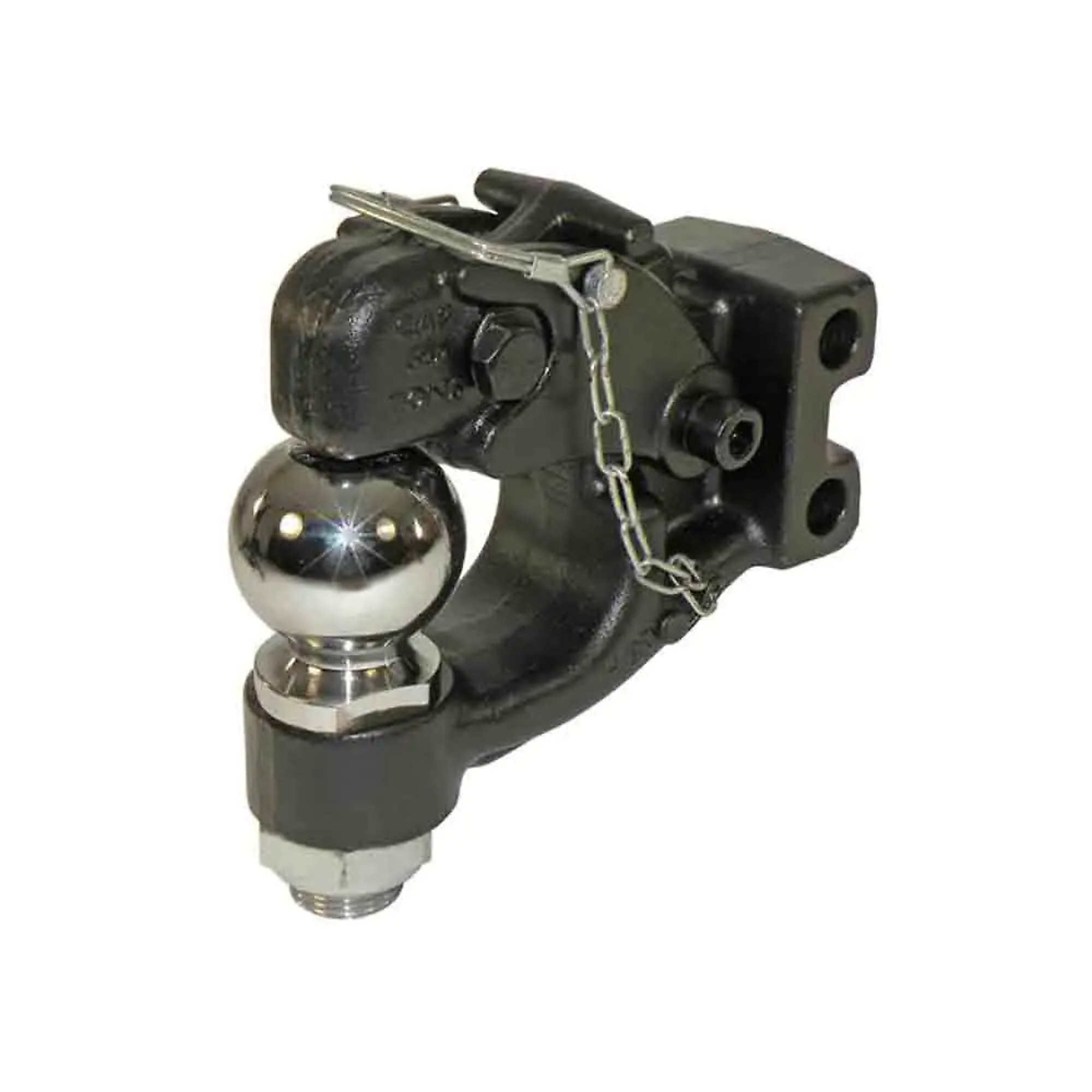 OneMount, Combo pintle hook with 2-5/16" ball fits OneMount Adjustable mounts (sold separately). Not compatible with Junior models. Black powder coat finish. Rated 1,200 lbs tongue weight.